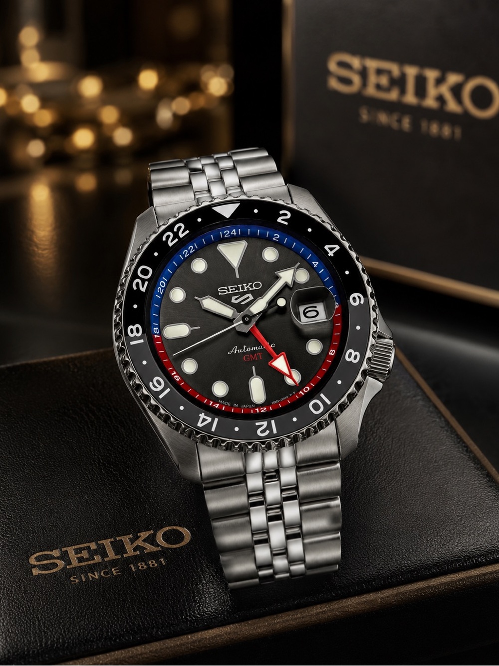 Seiko SSK019 Sports Style GMT Automatic Watch